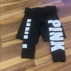 Black Pink leggings with logo on leg